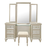 Celandine - Vanity Dresser With Mirror - Gold / Silver / Champagne