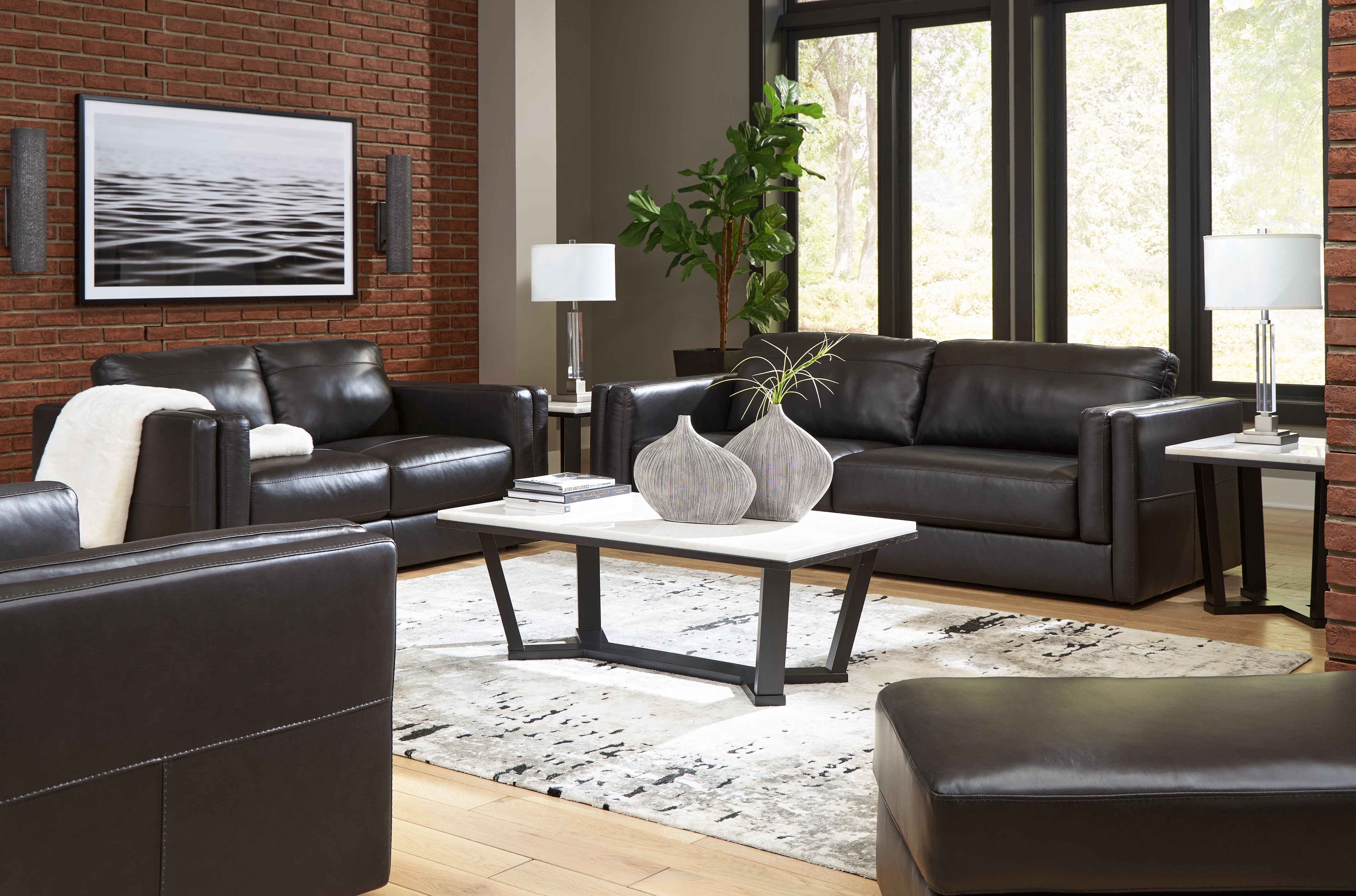 Furniture City Laplace - Ashley Furniture - Amiata Sofa, Loveseat, Oversized Chair and Ottoman - Sofa, Loveseat, Oversized Chair and Ottoman - 57405U4