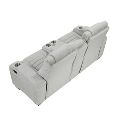 Ronan - Double Reclining Loveseat With Center Console, Wireless Speakers, Storage Arms, Cup Holders And Led - Gray