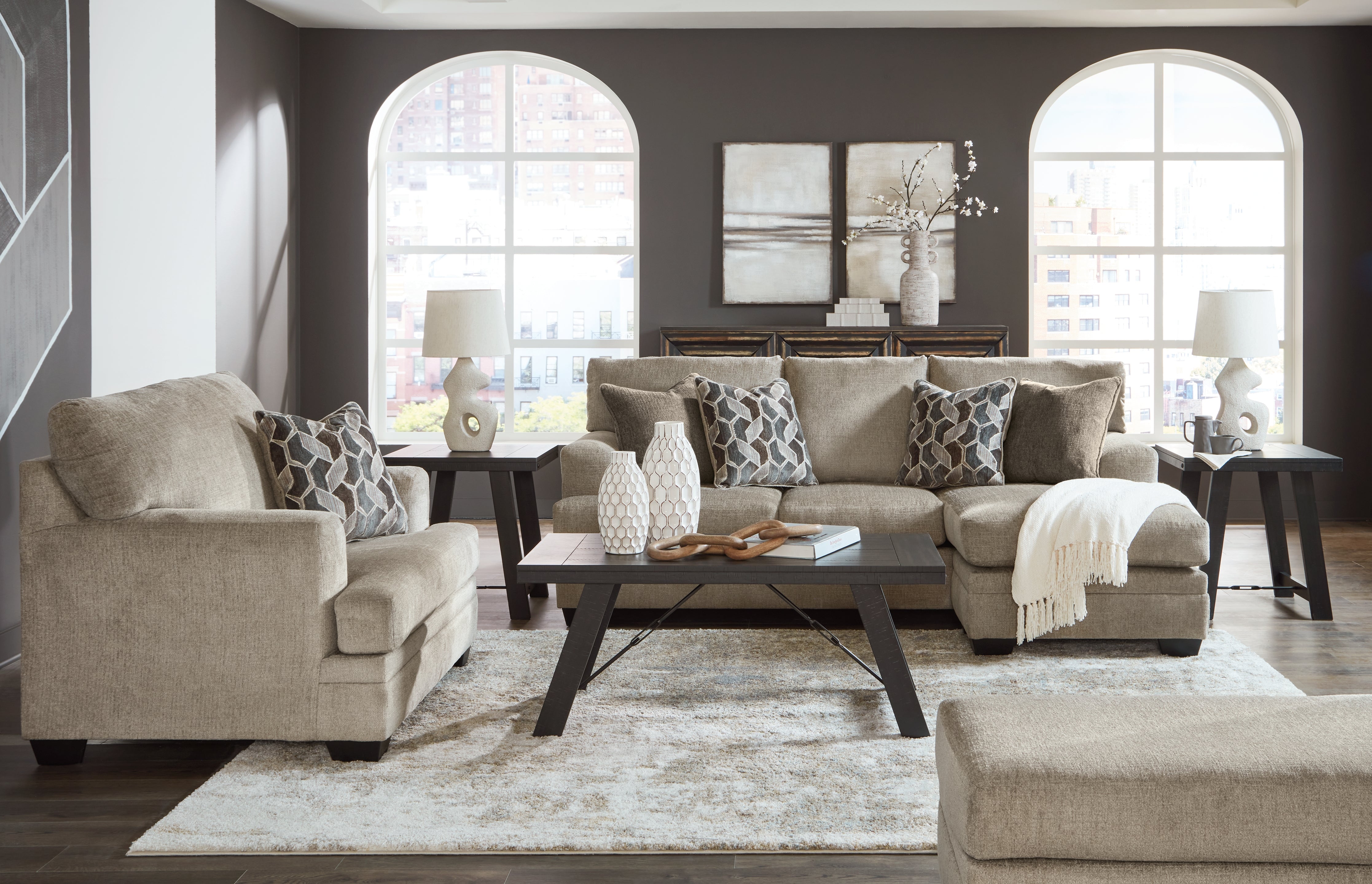 Furniture City Laplace - Ashley Furniture - Stonemeade Sofa Chaise, Oversized Chair, and Ottoman - Sofa Chaise, Oversized Chair, and Ottoman - 59504U3