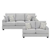 Sarah - Sofa & Loveseat - Pearl Silver
