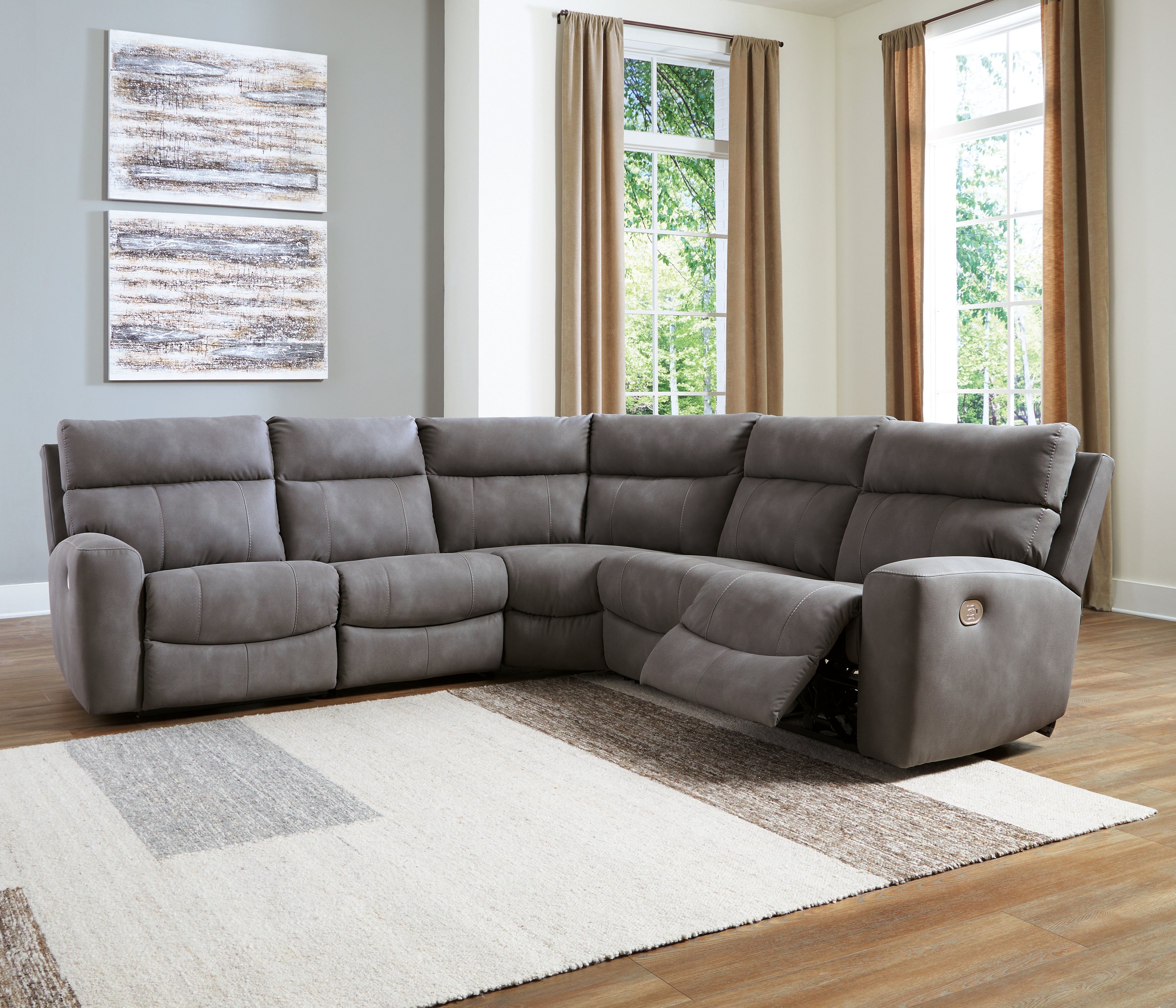 Furniture City Laplace - Ashley Furniture - Next-Gen DuraPella 5-Piece Power Reclining Sectional - 5-Piece Power Reclining Sectional - 61003S6