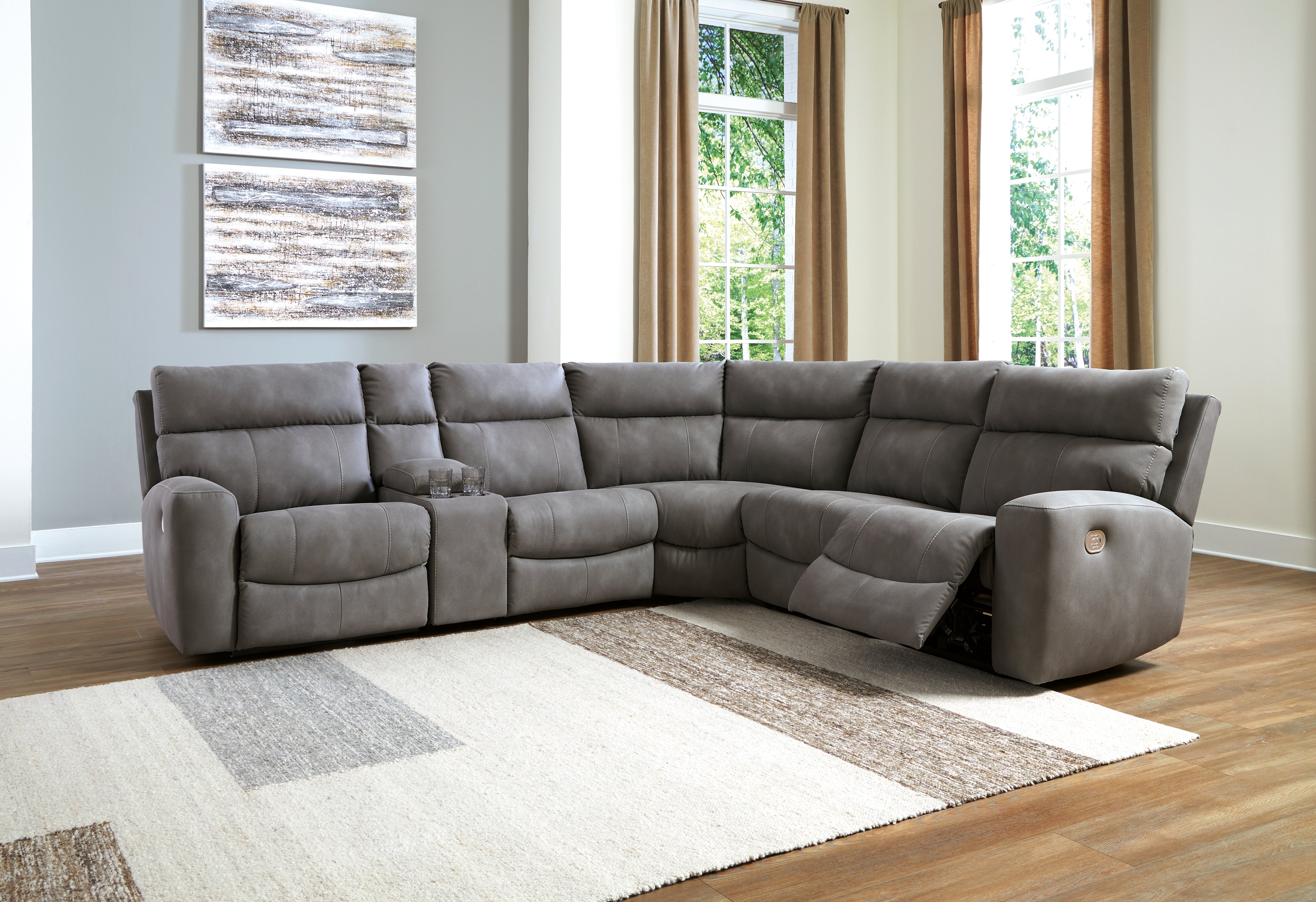Furniture City Laplace - Ashley Furniture - Next-Gen DuraPella 6-Piece Power Reclining Sectional - 6-Piece Power Reclining Sectional - 61003S7