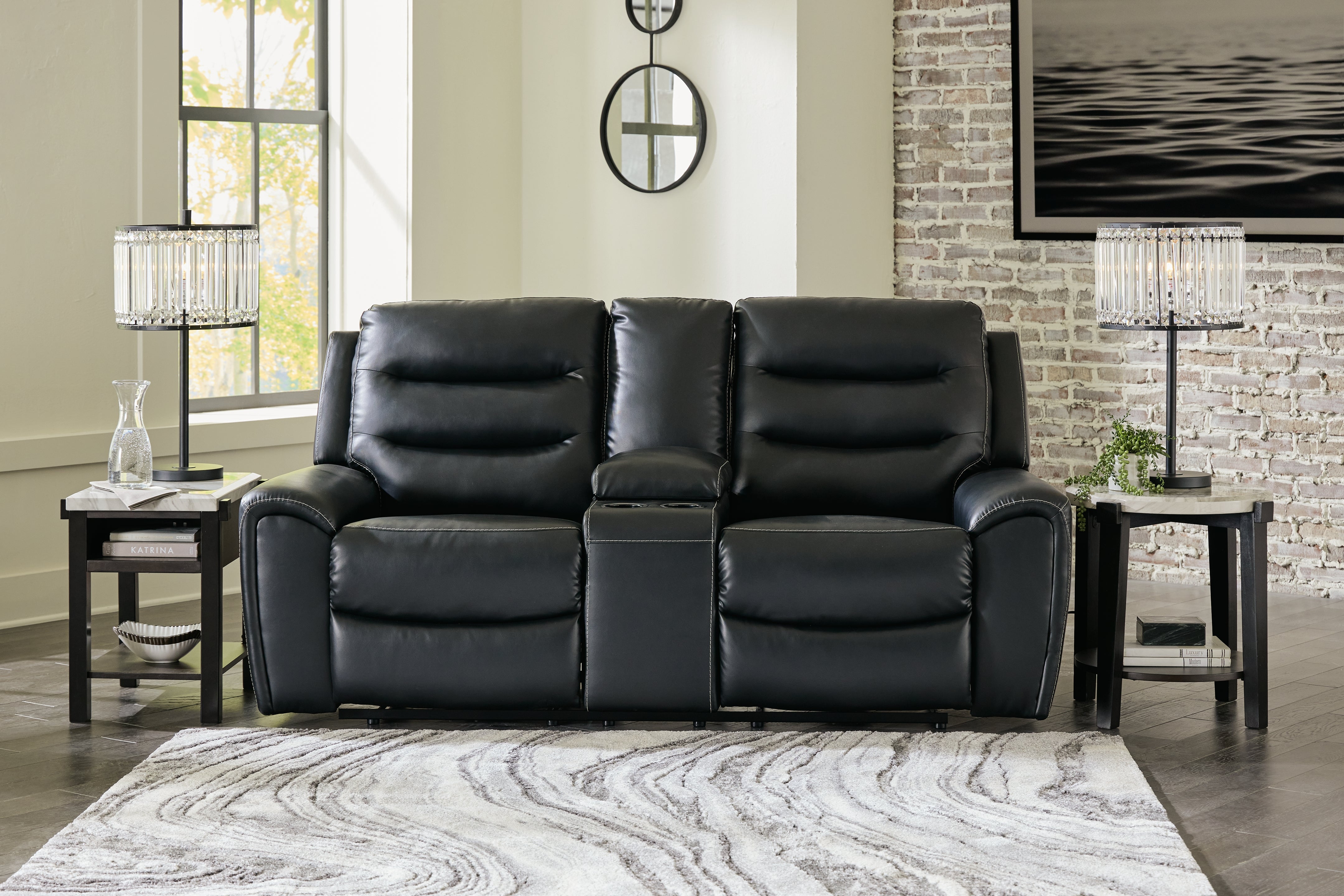 Furniture City Laplace - Ashley Furniture - Warlin Power Reclining Loveseat with Console - PWR REC Loveseat/CON/ADJ HDRST - 6110518