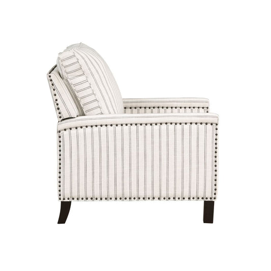 Landrum - Push Back Reclining Chair - White / Gray