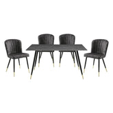 Clemente - 5 Piece Dining Room Set (Table & 4 Side Chairs) - Black