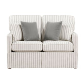 Hampstead - Loveseat - White & Gray Stripe