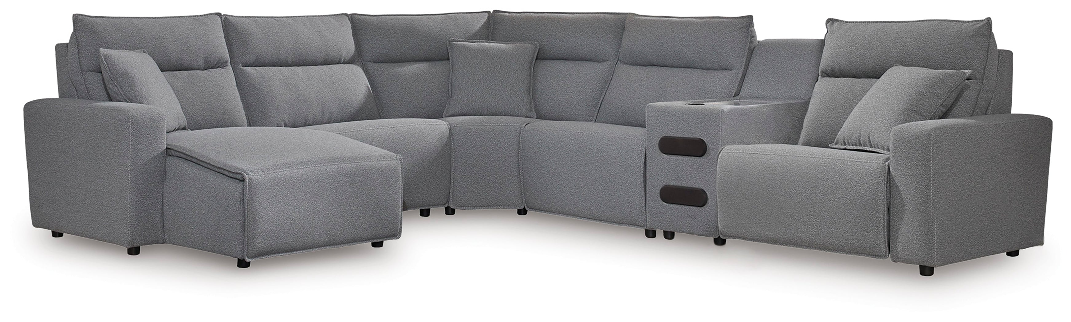 Furniture City Laplace - Ashley Furniture - ModMax II 6-Piece Reclining Sectional with Chaise and Audio Console - 6-Piece Reclining Sectional with Chaise and Audio Console - 65906S29