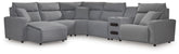 Furniture City Laplace - Ashley Furniture - ModMax II 6-Piece Reclining Sectional with Chaise and Audio Console - 6-Piece Reclining Sectional with Chaise and Audio Console - 65906S29