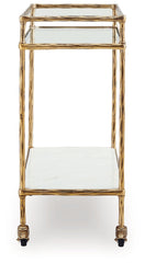 Plattfield - Bar Cart - Antique Gold Finish