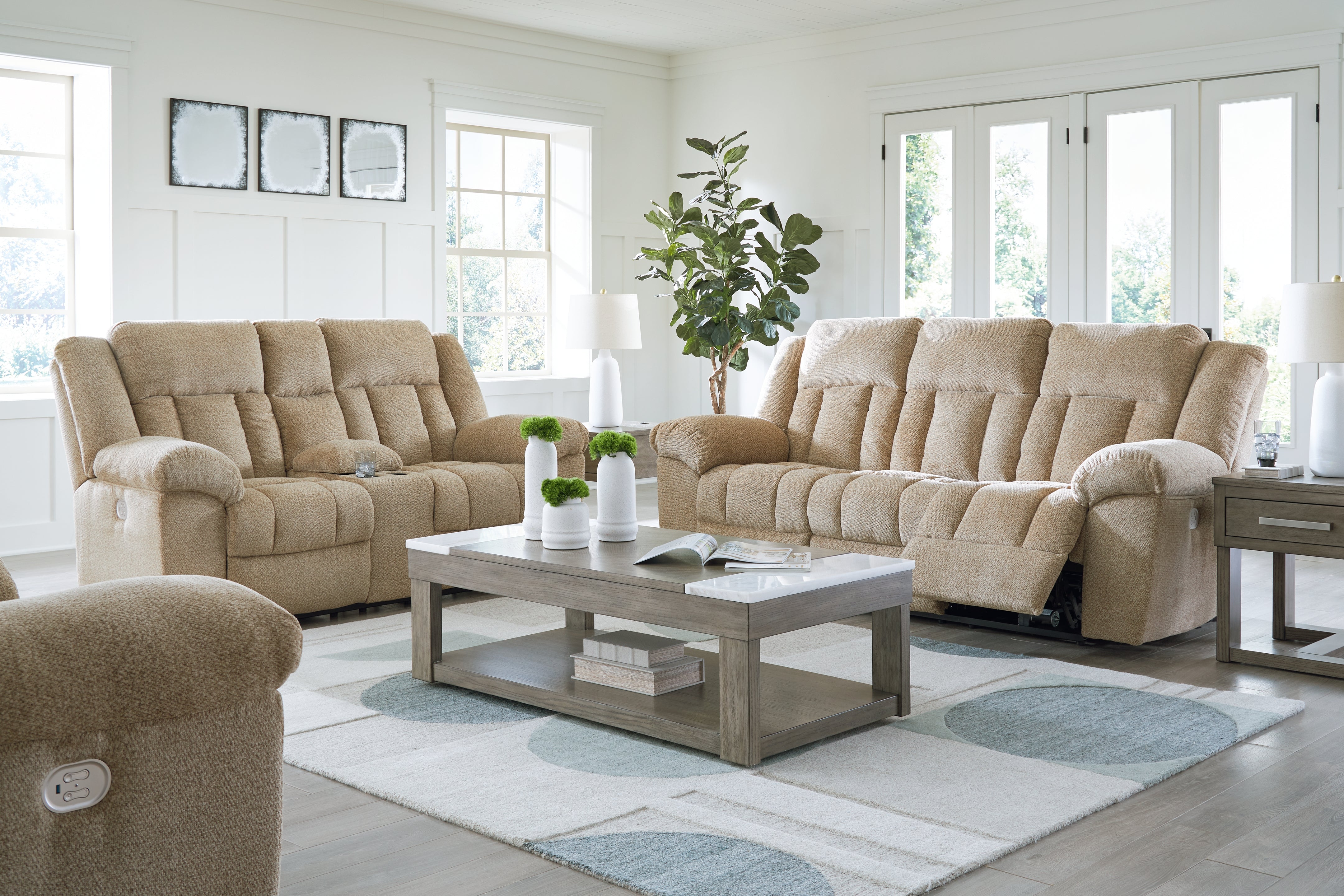 Furniture City Laplace - Ashley Furniture - Tip-Off Power Reclining Sofa, Loveseat and Recliner - Power Reclining Sofa, Loveseat and Recliner - 69305U2
