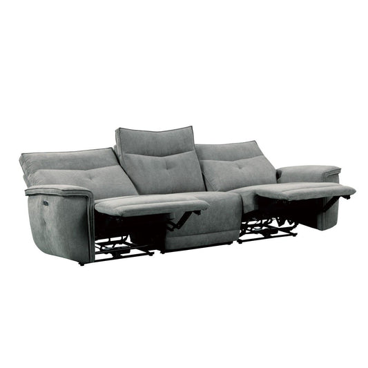 Tesoro - 3 Piece Power Double Reclining Sofa - Dark Gray