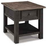 Tyler Creek - Rectangular End Table - Grayish Brown / Black