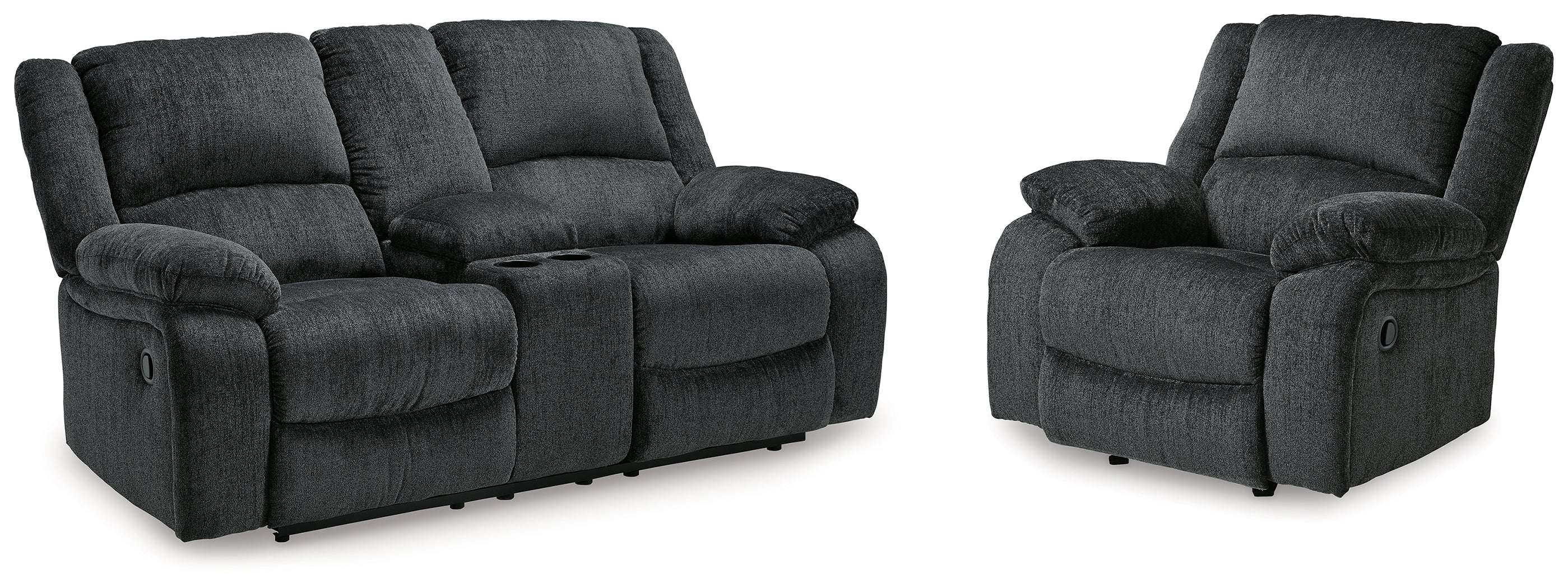 Furniture City Laplace - Ashley Furniture - Draycoll Reclining Loveseat with Console and Recliner - Reclining Loveseat with Console and Recliner - 76504U7