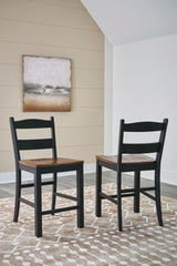 Valebeck - Barstool (Set of 2) - Black / Brown