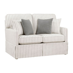 Hampstead - Loveseat - White & Gray Stripe