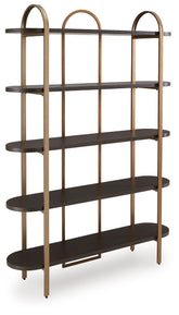 Brentmour - Bookcase - Brown / Gold Finish