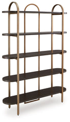Brentmour - Bookcase - Brown / Gold Finish