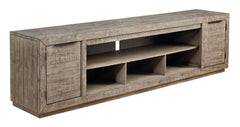 Krystanza - XL TV Stand w/Fireplace Option - Weathered Gray