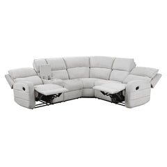 Thorne - 3 Piece Reclining Sectional With Left Console - Light Gray