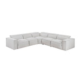 Phoebe - 5-Piece Modular Power Reclining Sectional With Power Headrests - Gray