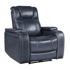 Keziah - Power Reclining Chair With Power Headrest And Storage Arms - Blue
