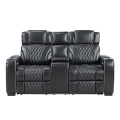 Apex - Power Double Reclining Loveseat With Center Console, Power Headrests, Storage Arms With Cup Holders, Wireless Charger, Air Massage And Heat, LED Lighting And Charging Ports