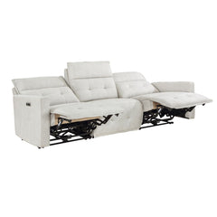 Salida - Power Double Reclining Sofa With Power Headrests - White