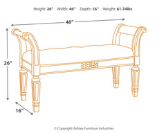 Realyn - Accent Bench - Antique White