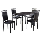 Olney - 5 Piece Dinette Set With Faux Marble Top - Black / Dark Brown