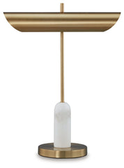 Rowleigh - Marble Desk Lamp - Gold Finish / White