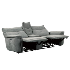 Tesoro - 3 Piece Power Double Reclining Loveseat - Dark Gray