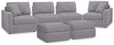 Furniture City Laplace - Ashley Furniture - Modmax 4-Piece Sectional and 2 Ottomans - 4-Piece Sectional and 2 Ottomans - 92104U1