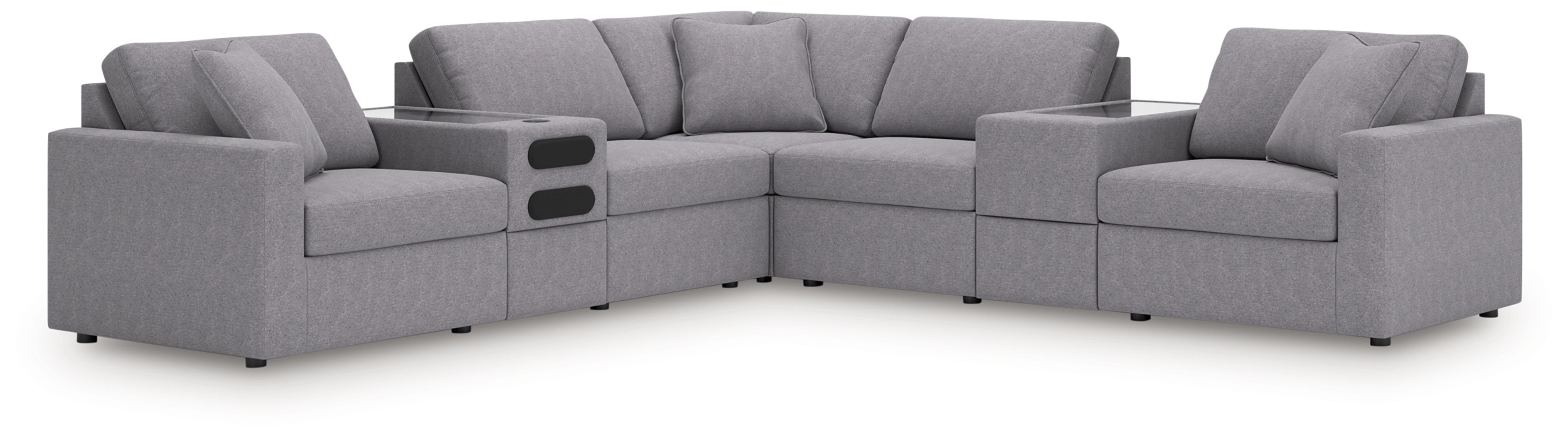 Furniture City Laplace - Ashley Furniture - Modmax 7-Piece Balanced Sectional with Audio and Storage Consoles - RAF 7-Piece Balanced Sectional with Audio and Storage Consoles - 92104S69