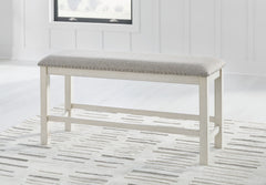 Robbinsdale - Dbl Counter Height Upholstered Dining Bench - Antique White