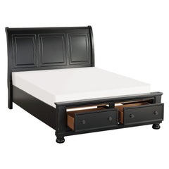 Laurelin - Sleigh Platform Bed With Footboard Storage