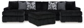Furniture City Laplace - Ashley Furniture - Midnight-Madness 3-Piece Sectional with Double Chaise and Ottoman - 3-Piece Sectional with Double Chaise and Ottoman - 98103U8