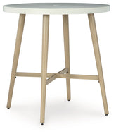 Seton Creek - Round Bar Table With Umbrella Option - Beige