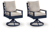 East Beach - Swivel Chair With Cushion (Set of 2) - Blue