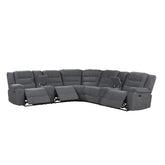 Redondo - Power 3 Piece Ssectional (2 Loveseats & Wedge) - Dark Gray