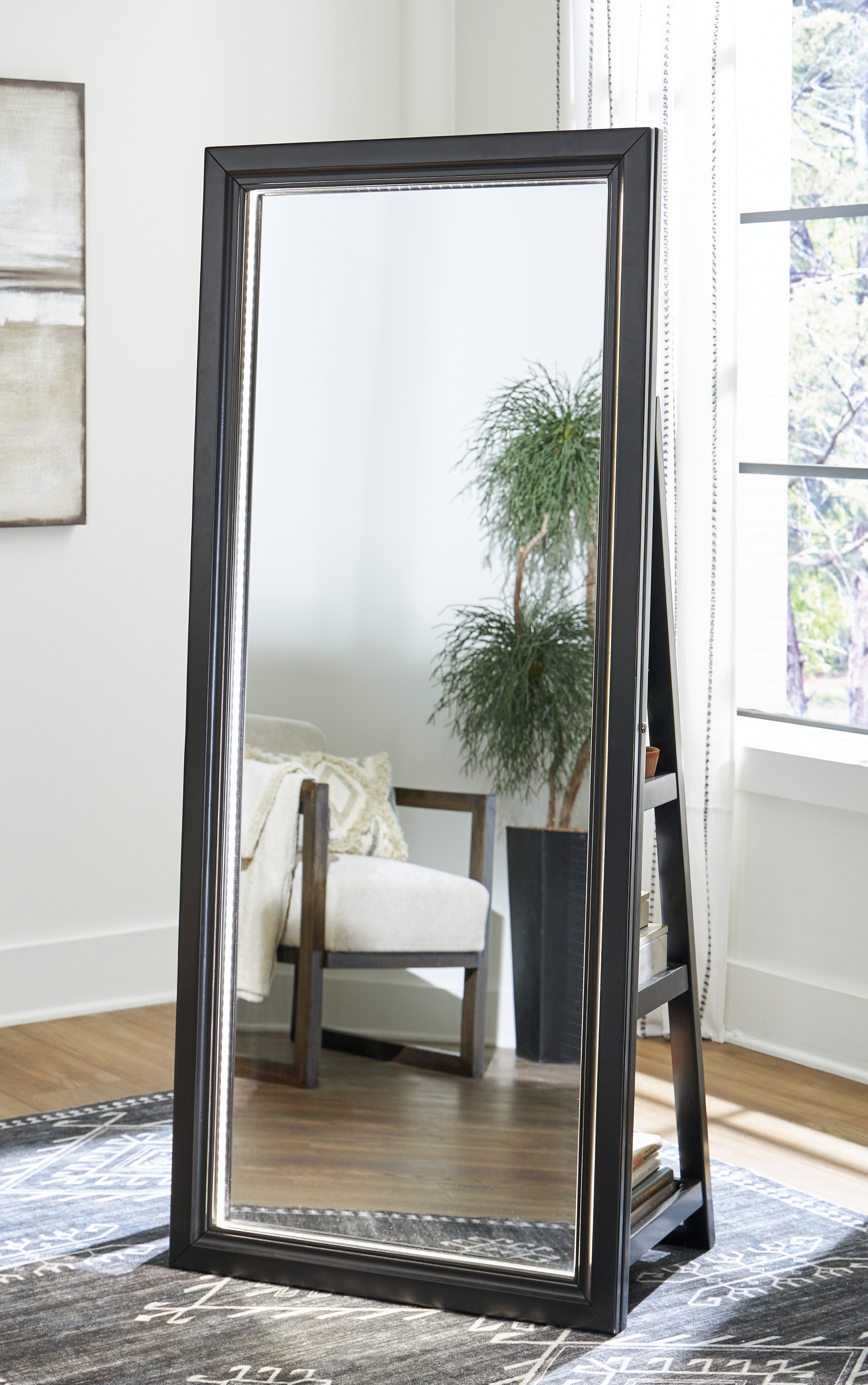 Furniture City Laplace - Ashley Furniture - Evesen Floor Standing Mirror/Storage - Floor Standing Mirror/Storage - A8010384