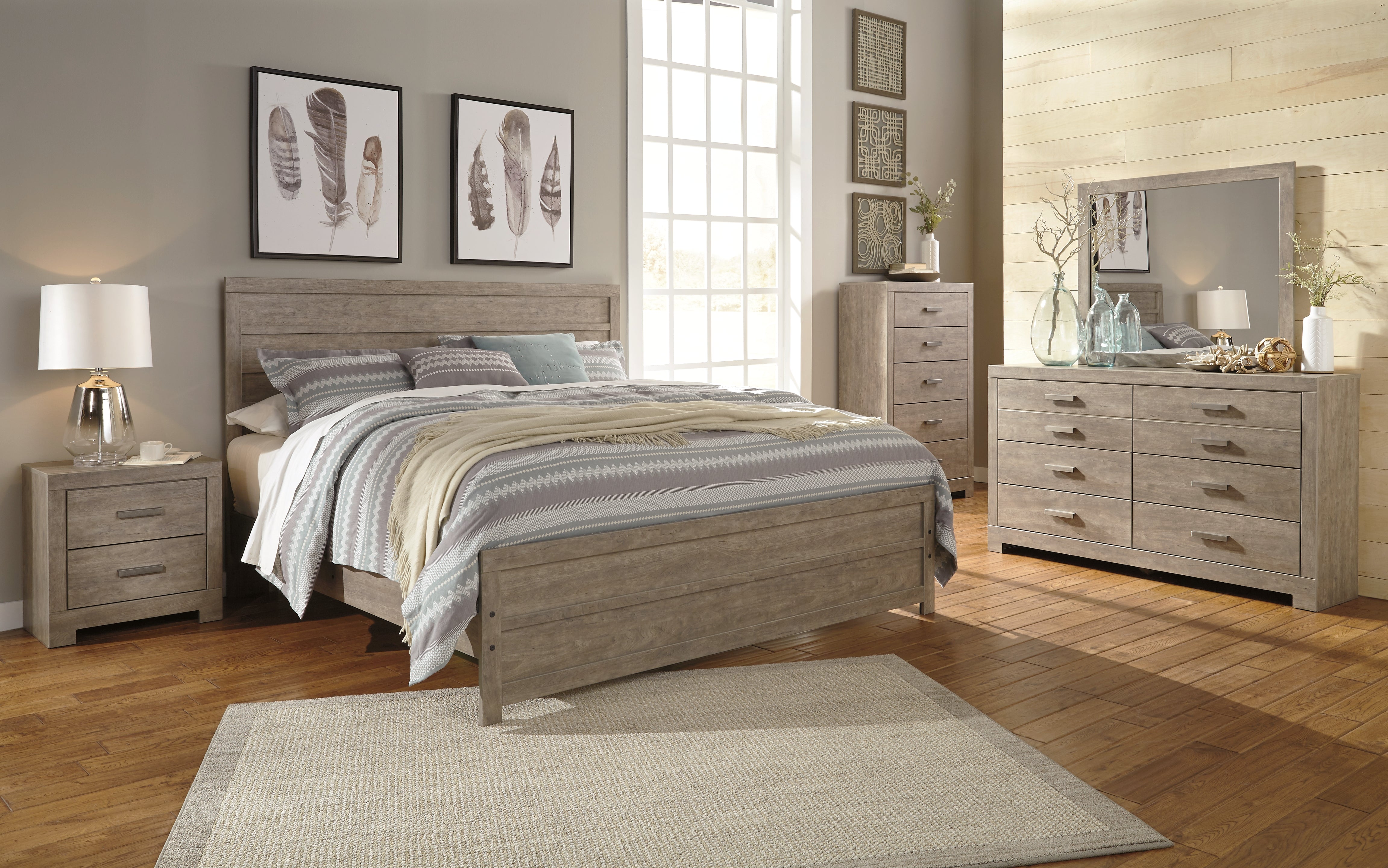 Furniture City Laplace - Ashley Furniture - Culverbach King Panel Bed, Dresser, Mirror, Chest and Nightstand - King Panel Bed, Dresser, Mirror, Chest and Nightstand - B070B19