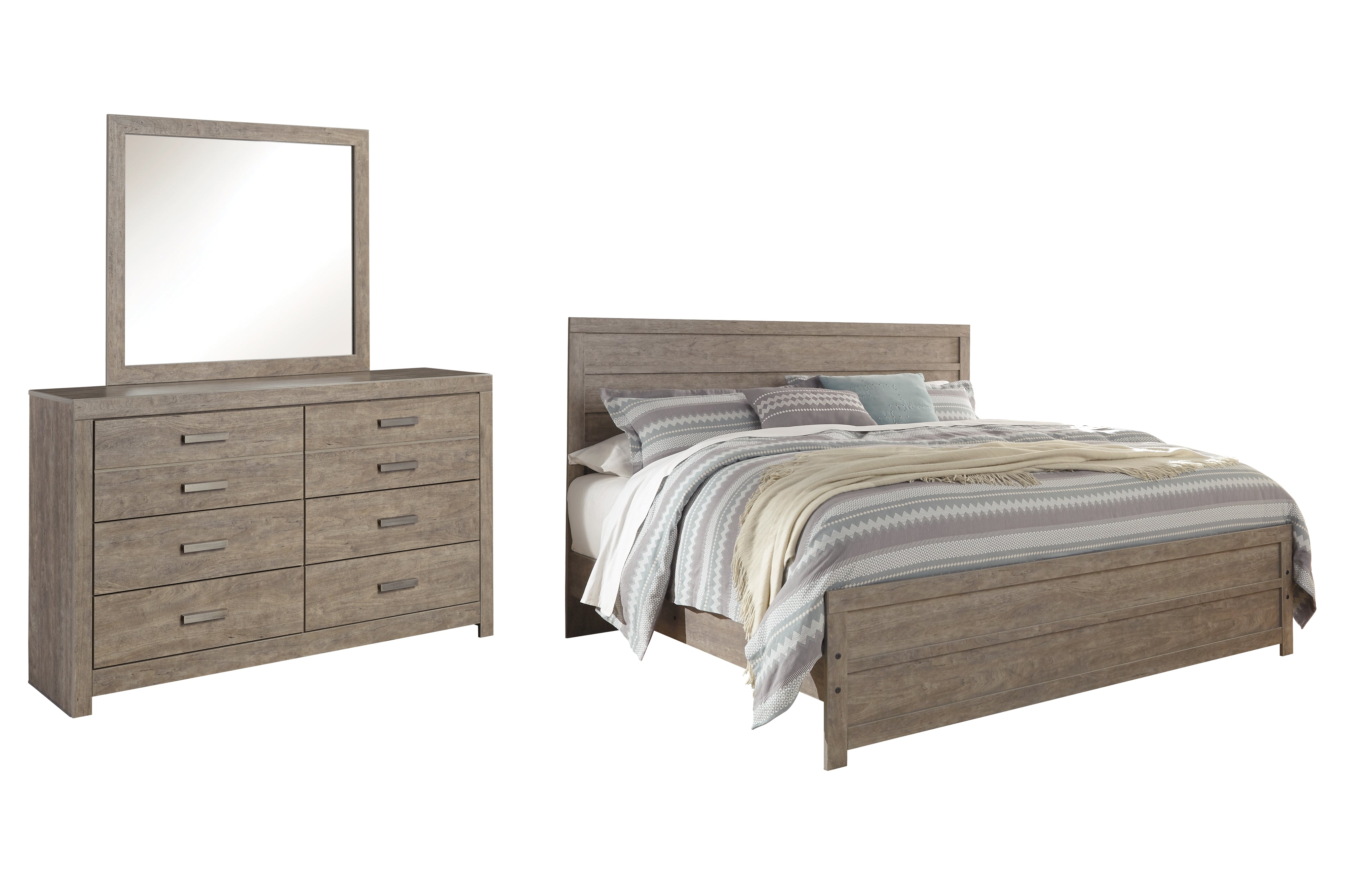 Furniture City Laplace - Ashley Furniture - Culverbach King Panel Bed, Dresser and Mirror - King Panel Bed, Dresser and Mirror - B070B28