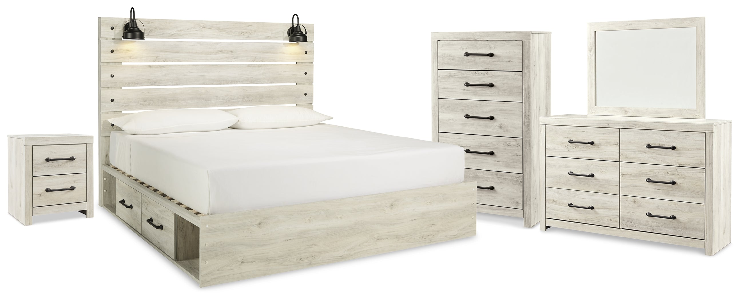 Furniture City Laplace - Ashley Furniture - Cambeck King Panel Storage Bed, Dresser, Mirror, Chest and Nightstand - King Panel Storage Bed, Dresser, Mirror, Chest and Nightstand - B192B110