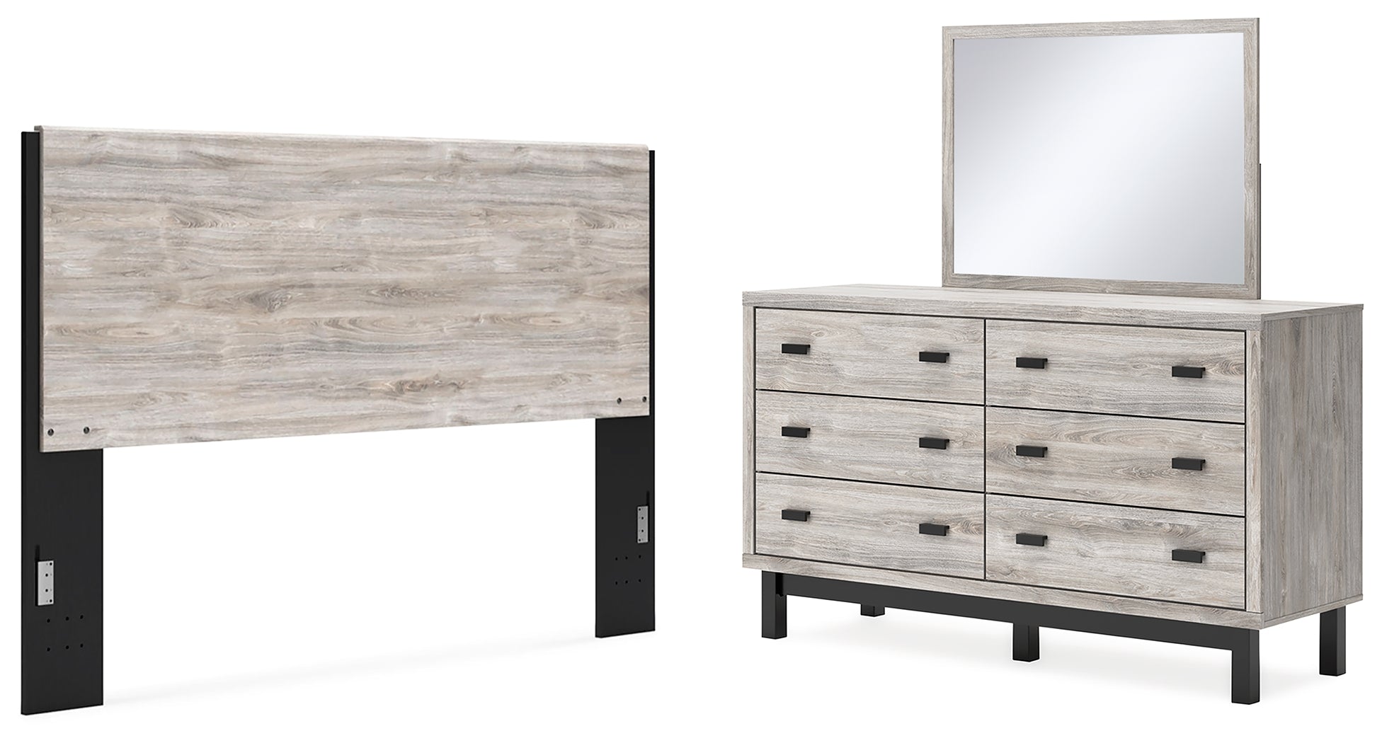 Furniture City Laplace - Ashley Furniture - Vessalli King Panel Headboard, Dresser and Mirror - King Panel Headboard, Dresser and Mirror - B1036B11