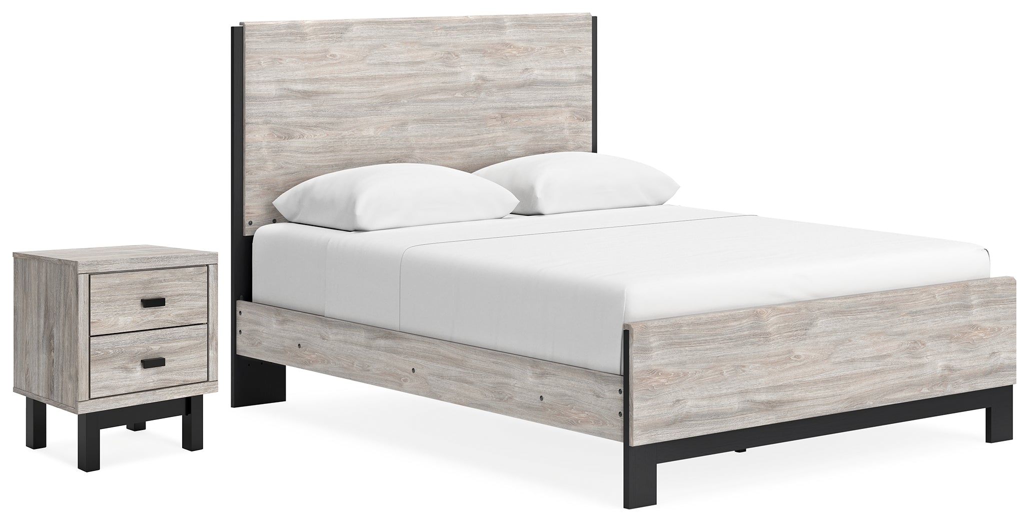 Furniture City Laplace - Ashley Furniture - Vessalli Queen Panel Bed and Nightstand - Queen Panel Bed and Nightstand - B1036B13