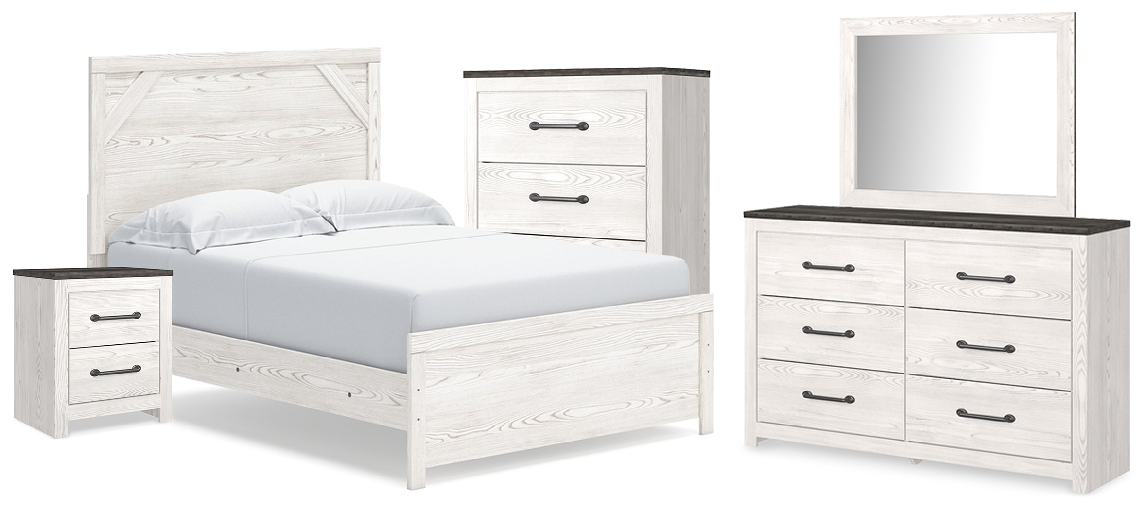 Furniture City Laplace - Ashley Furniture - Gerridan Full Panel Bed, Dresser, Mirror, Chest and Nightstand - Full Panel Bed, Dresser, Mirror, Chest and Nightstand - B1190B33