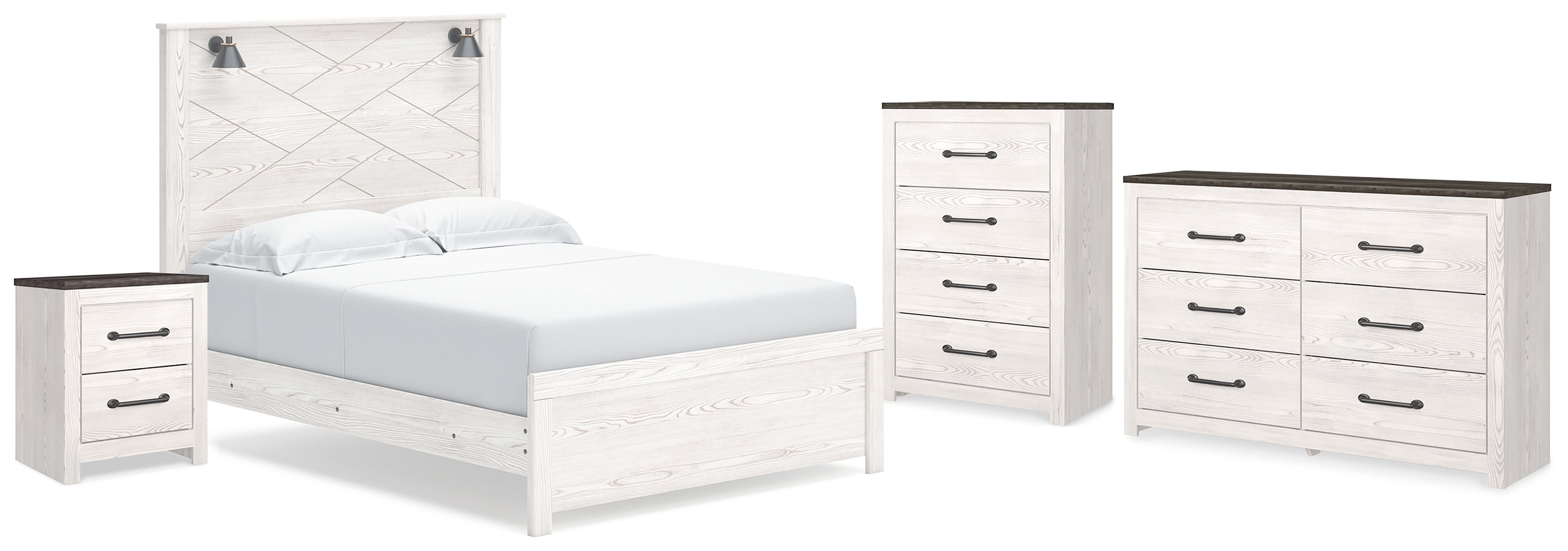 Furniture City Laplace - Ashley Furniture - Gerridan Queen Panel Bed, Dresser, Chest and Nightstand - Queen Panel Bed, Dresser, Chest and Nightstand - B1190B26