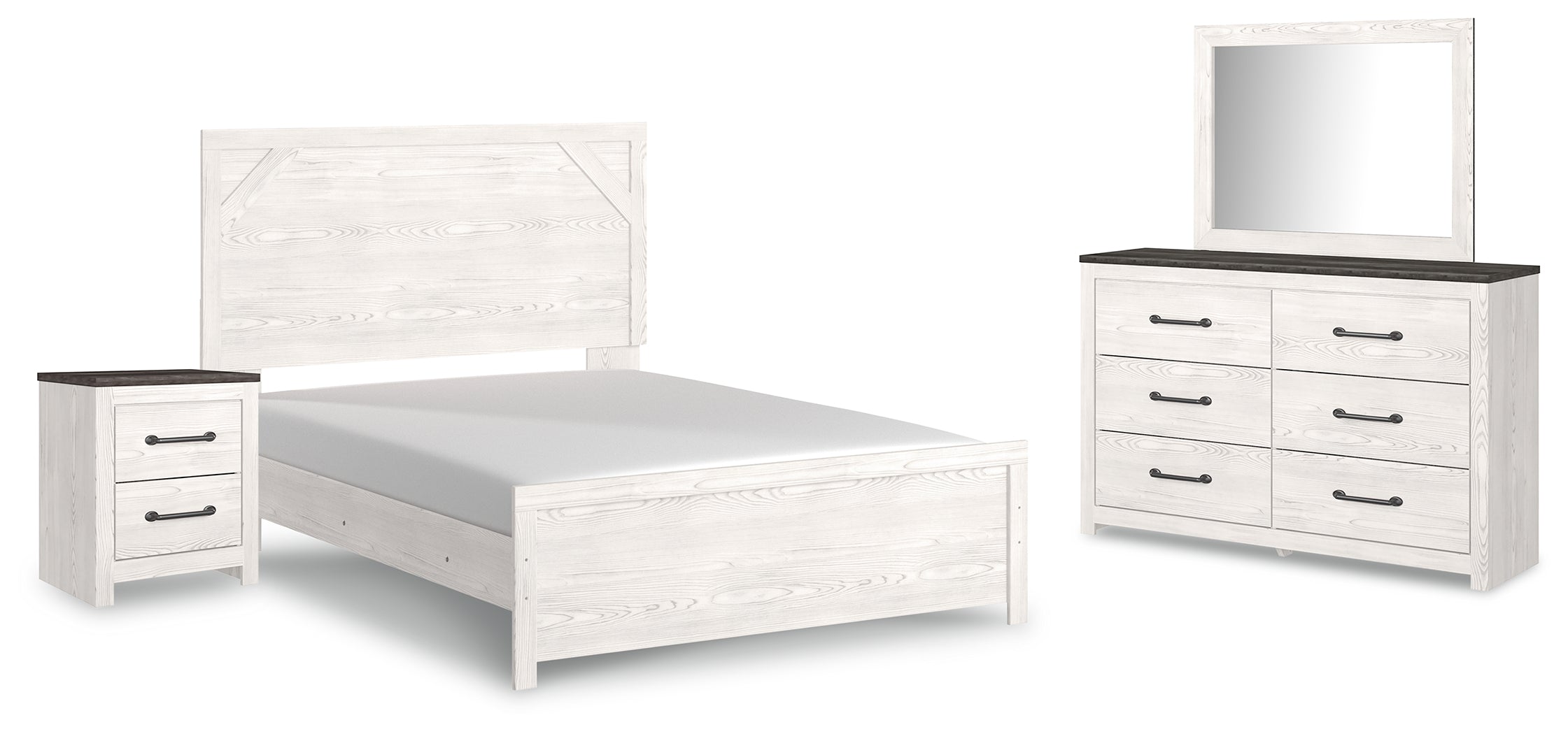 Furniture City Laplace - Ashley Furniture - Gerridan Queen Bed with Mirrored Dresser and Nightstand - Queen Bed with Mirrored Dresser and Nightstand - B1190B11