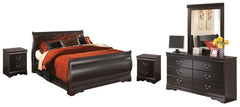 Furniture City Laplace - Ashley Furniture - Huey Vineyard Queen Sleigh Bed with Mirrored Dresser and 2 Nightstands - Queen Sleigh Bed with Mirrored Dresser and 2 Nightstands - B128B15